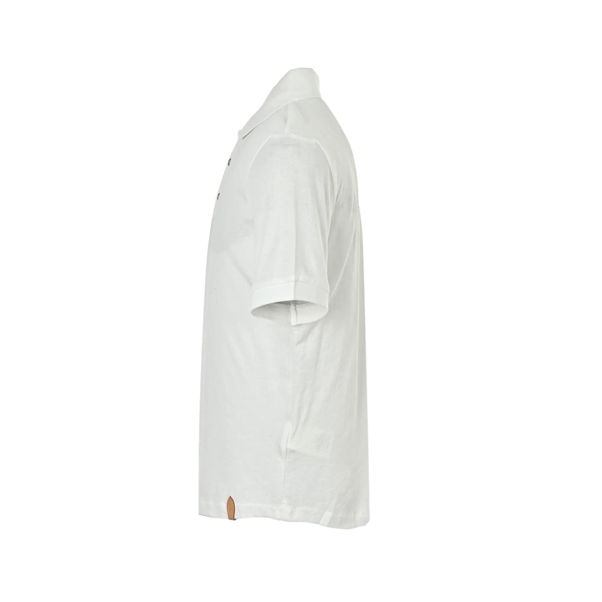 LOUIS VUITTON LV Damier silk cotton piqué short-sleeved POLO shirt with lower leather label